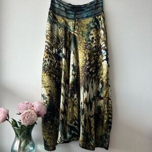 BEATE HEYMANN STREETCOUTURE Silk Viscose Blend Multicolour Midi Skirt